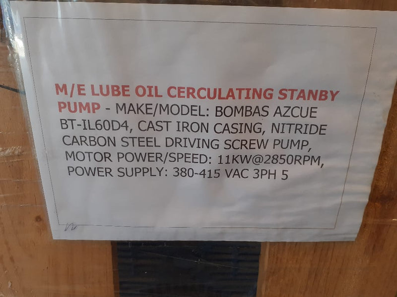 ME LUBE OIL CERCULATING STANBY PUMP WITH MOTOR